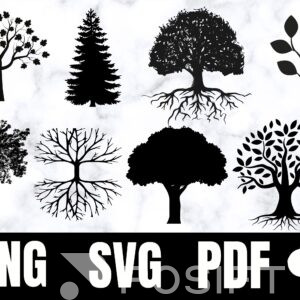 Tree Silhouette SVG Bundle - Forest SVG, Tree Cut Files for Cricut - Instant Download