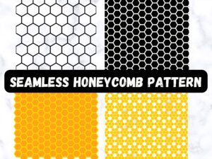 Honeycomb Pattern SVG Bundle Hexagon SVG & Honeycomb Clipart Digital Download for Crafts & Designs (1)