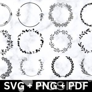 Wreath-SVG-Bundle-Circle-Floral-Wedding-Laurel-Wreath-SVGs-Floral-Circle-SVG-Designs (2)