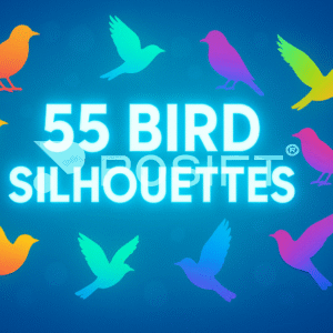 55 Birds Silhouette SVG Bundle Elegant Bird Designs Collection SVG, PNG, PDF Digital Download