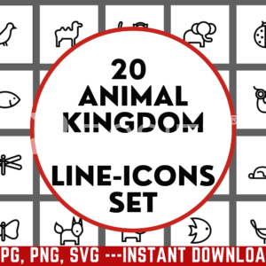 Animal Kingdom Line Icon Set