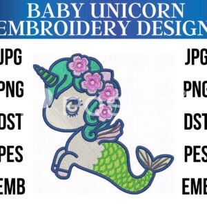 Cute baby unicorn EMBROIDERY DESIGN, sitting unicorn embroidery design, baby unicorn embroidery design of flying wings of unicorn baby (1)