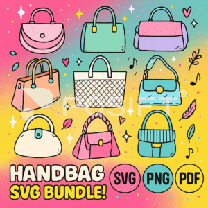 Handbags Outline SVG Bundle Minimalist Bag Designs SVG, PNG, PDF Digital Download