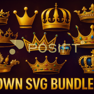 Royal Crown SVG Bundle | King, Queen, and Princess Tiara Designs | SVG, PNG, PDF for Cricut & Silhouette
