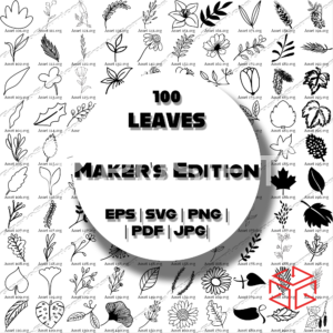 100 Leaves Maker's Edition SVG Bundle Botanical Leaves Collection EPS, SVG, PNG, PDF, JPG Formats (2)