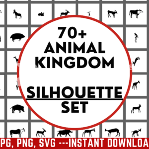 70+ Silhouette Animal Kingdom SVG Bundle | Wildlife Clipart Collection | SVG, PNG, PDF Digital Download