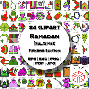 84 Clipart Ramadan & Islamic Icons Bundle Makers Edition (2)