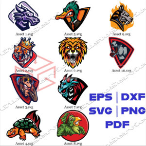 Gaming Logo Clipart Bundle – Angry Duck, Lion & More